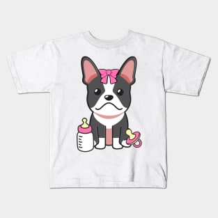 Cute french bulldog is a baby - girl Kids T-Shirt